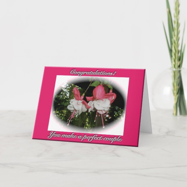 Carte de félicitations de mariage de Fuschia (Devant)