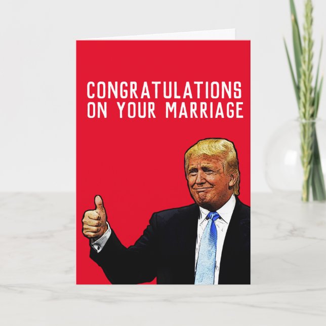 CARTE DE FÉLICITATIONS DE MARIAGE MARIAGE DONALD T (Devant)