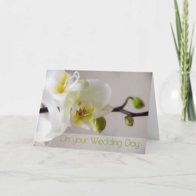 Carte de félicitations de mariage Orchidée Blanche (Devant)