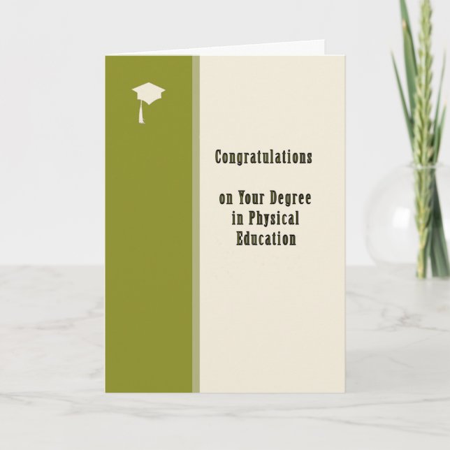 Carte de félicitations, Diplôme en éducation physi (Devant)