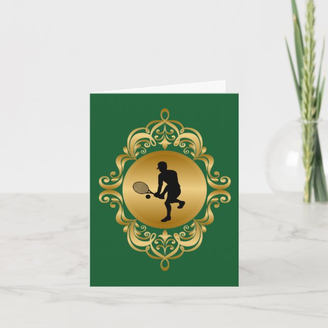 Carte de félicitations du joueur de tennis masculi (Devant)