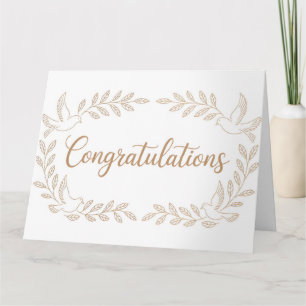 Carte de félicitations élégante avec colombes