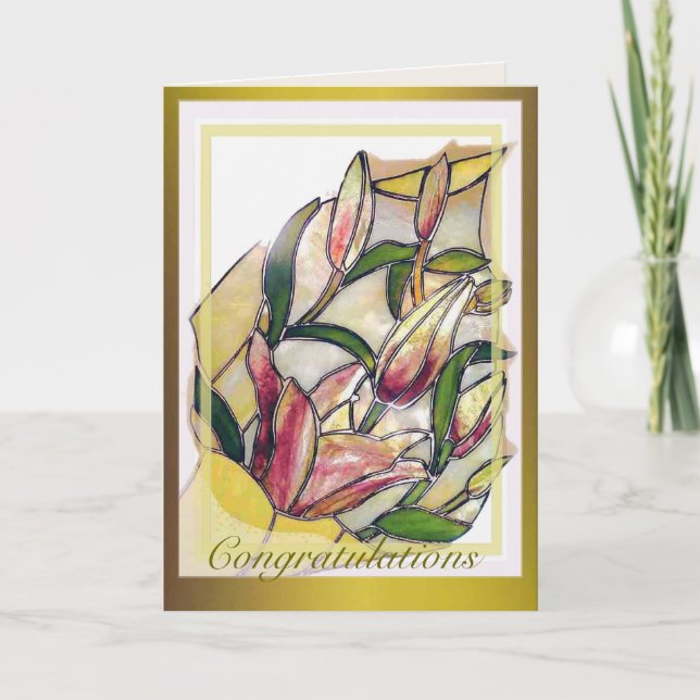 Carte de félicitations Lily Bouquet en verre (Devant)
