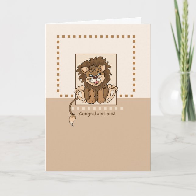 Carte de félicitations Lion bébé (Devant)