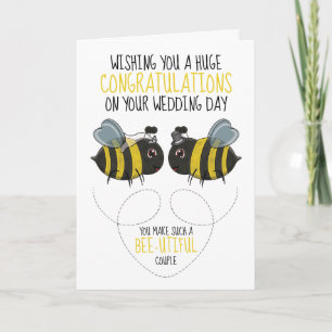 Carte de félicitations Mariage à thème abeille