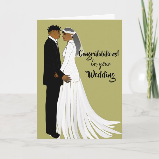 Carte de félicitations Mariage afro-américain (Devant)