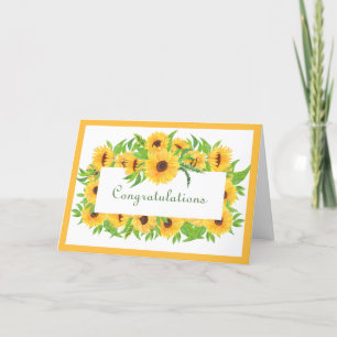 Carte de félicitations Mariage Yellow Sunflower