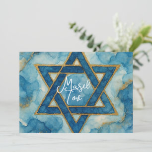 Carte de félicitations Mazel Tov, Étoile de David,