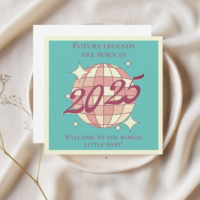 Carte de félicitations nouveau-né bébé 2025 nouvea (Créateur téléchargé)