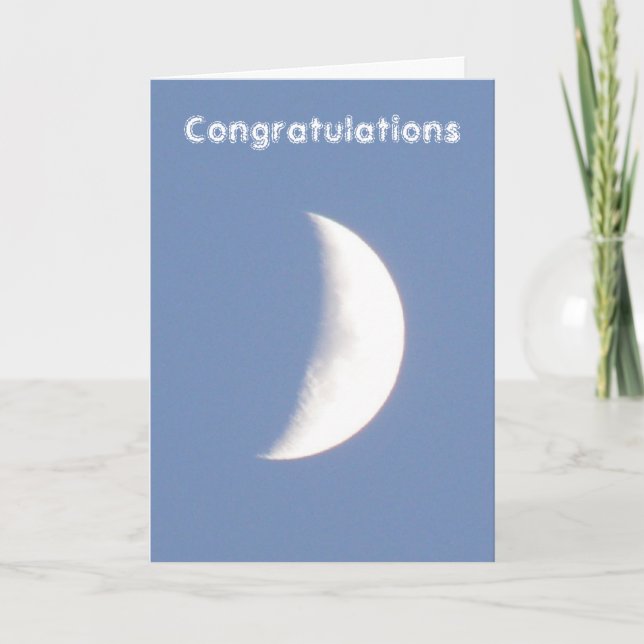 Carte de félicitations personnalisable Lune (Devant)