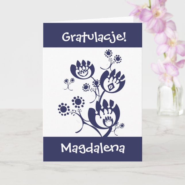 Carte de félicitations polonaise (Orchidée)