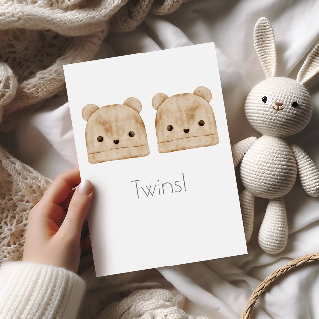 Carte de félicitations pour bébé Boho Twins (Créateur téléchargé)