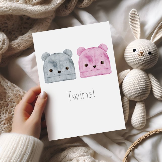 Carte de félicitations pour bébé Boho Twins (Créateur téléchargé)