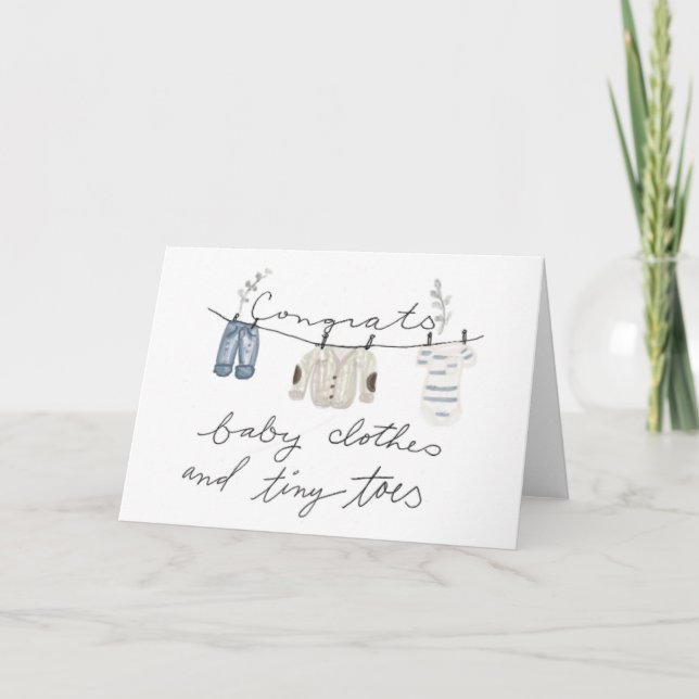 Carte de félicitations pour bébé garçon Boho (Devant)