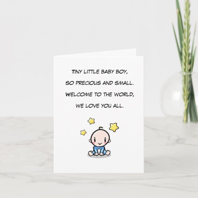 Carte de félicitations pour bébé, voeux pour nouve (Devant)