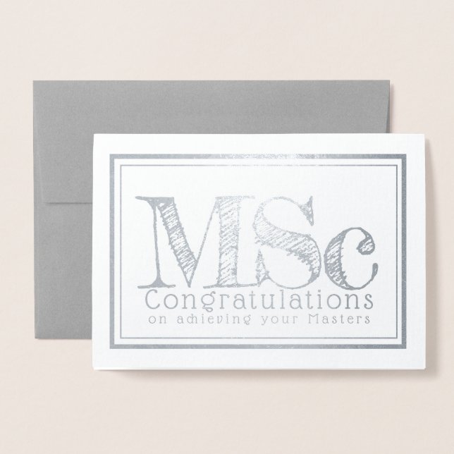 Carte de félicitations pour diplôme de Master de S (Devant avec enveloppe)