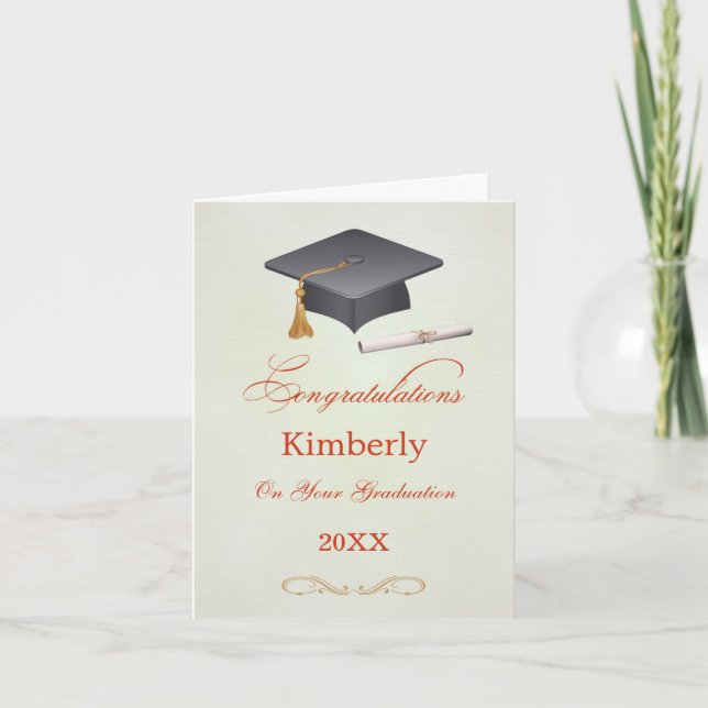 Carte de félicitations pour diplôme et diplôme de  (Devant)
