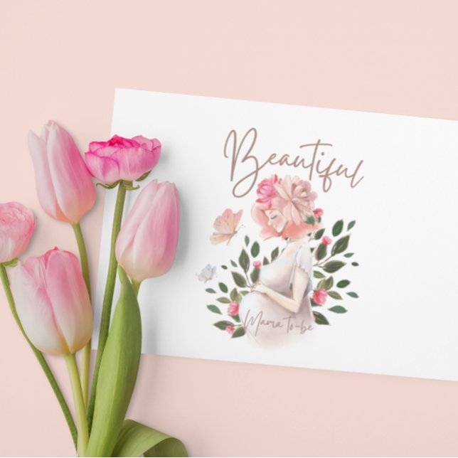 Carte de Félicitations pour Future Maman (Congratulate the beautiful soon to be mommy with this lovely watercolor card! Matching collection! )