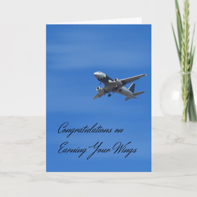 Carte de félicitations pour gagner vos ailes (Devant)