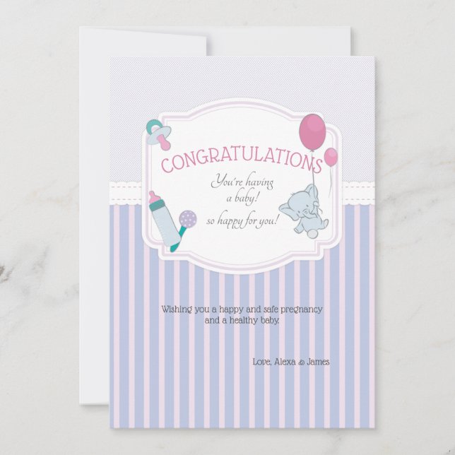 Carte de félicitations pour la grossesse mignonne (Devant)