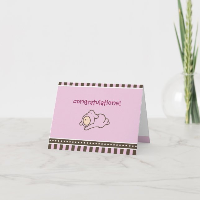Carte de félicitations pour la nouvelle petite fil (Devant)