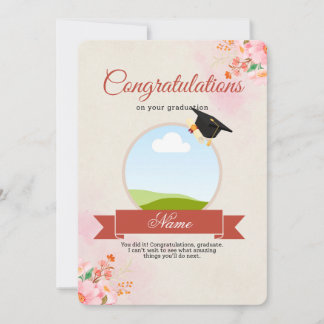 Carte de félicitations pour la remise des diplômes