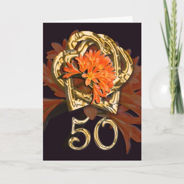 Carte de félicitations pour l'anniversaire d'or (Devant)