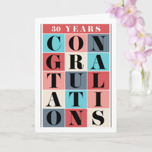 Carte de félicitations pour le 30e anniversaire de