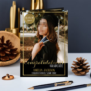 Carte de félicitations pour les diplômes Black & G