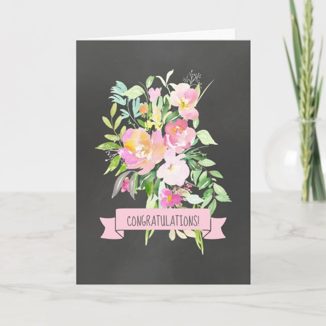 Carte de félicitations pour les Mariages floraux n (Devant)