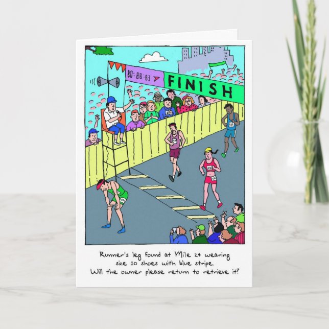 Carte de félicitations pour Marathoner - Jambe du  (Devant)