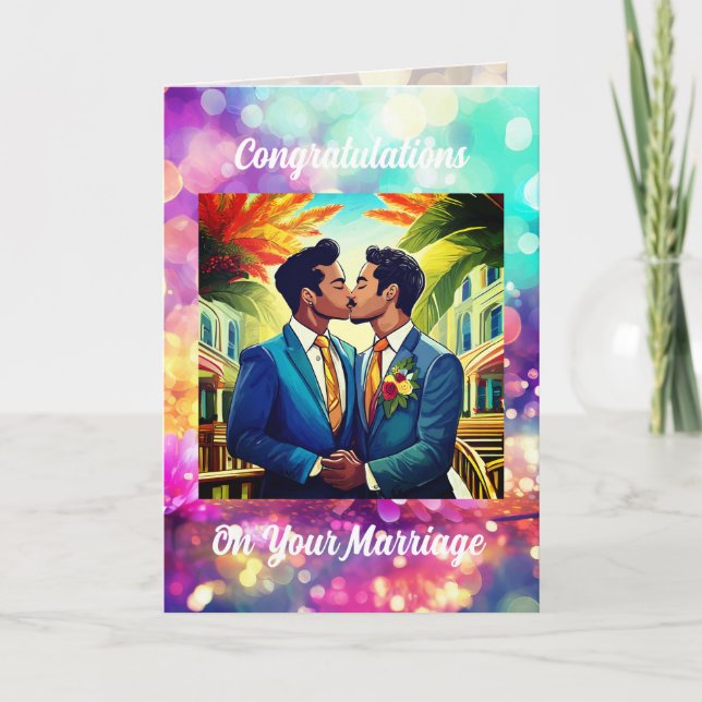 Carte de félicitations pour Mariage gay (Devant)