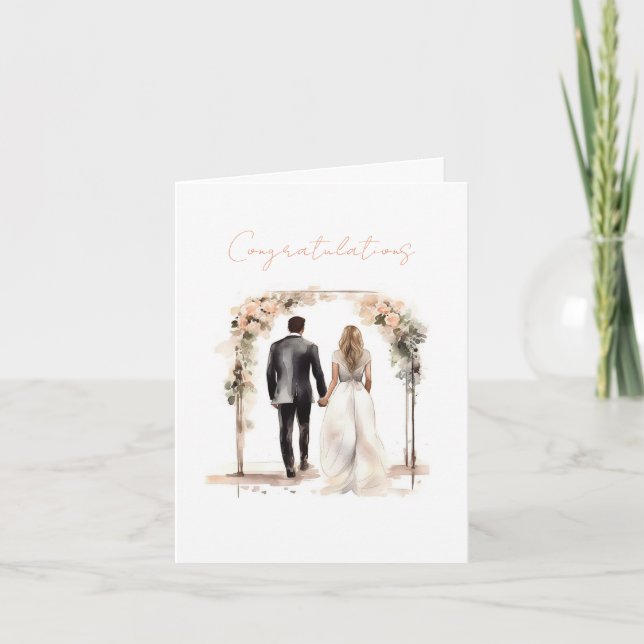 Carte de félicitations pour mariée et chambre d'aq (Devant)