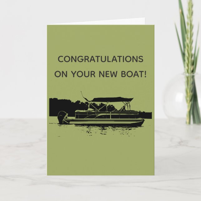 Carte de félicitations pour nouveau bateau ponton (Devant)