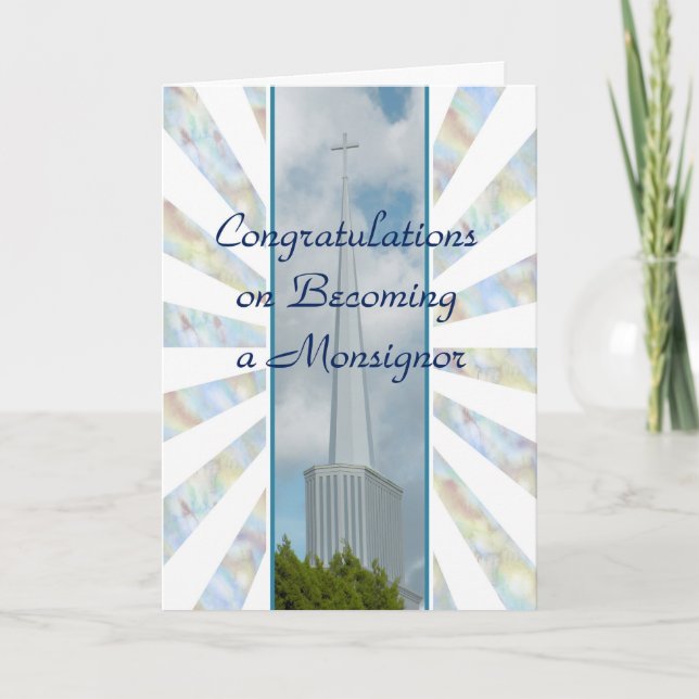 Carte de félicitations pour un Monsignor révérend (Devant)