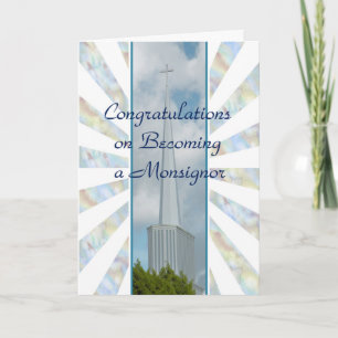 Carte de félicitations pour un Monsignor révérend