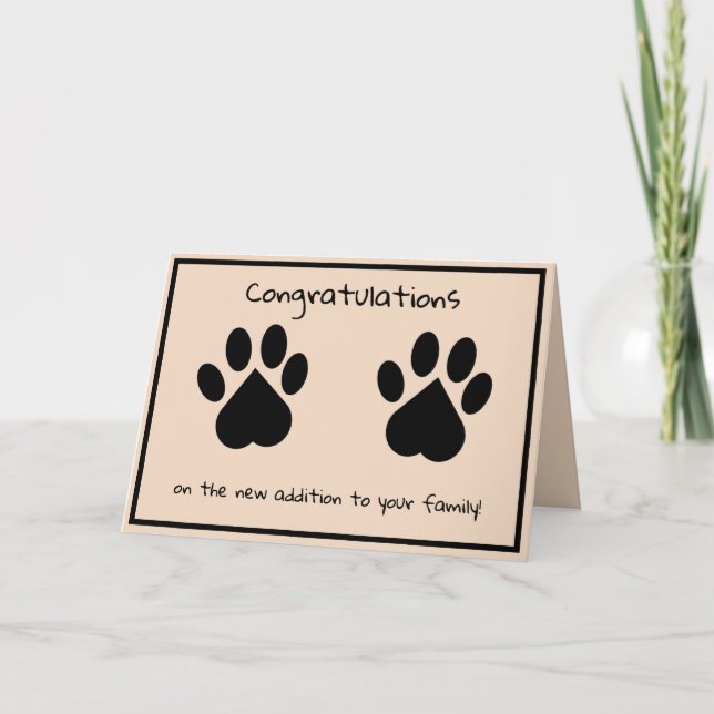 Carte de félicitations pour un nouvel animal de co (Devant)