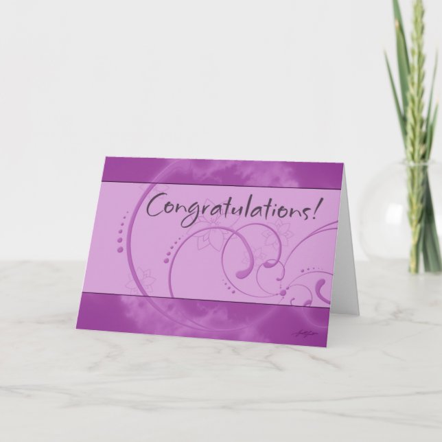 Carte de félicitations (violet) (Devant)