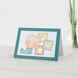 Carte de félicitations Whimsical Baby Boy Boy