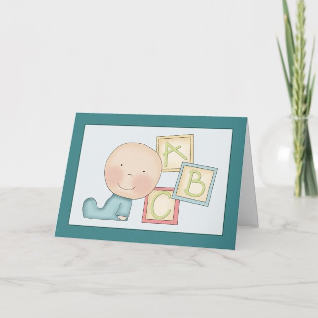 Carte de félicitations Whimsical Baby Boy Boy (Devant)