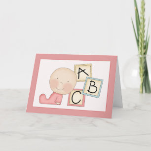Carte de félicitations Whimsical Baby Girl