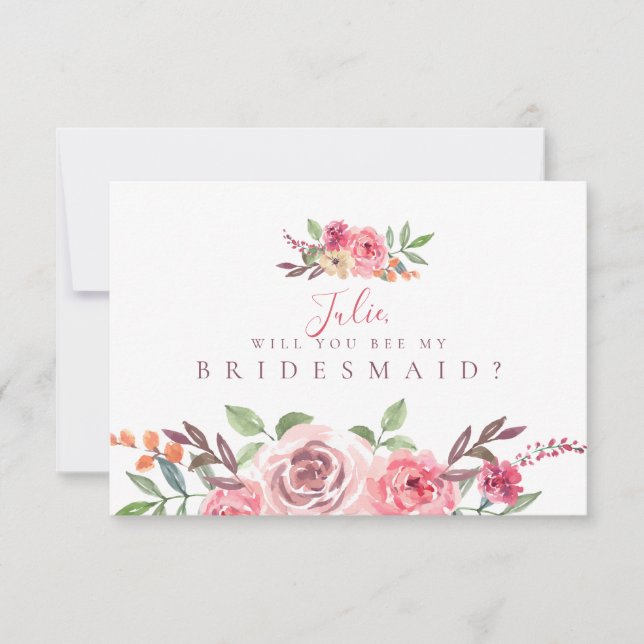 Carte de femme de chambre à thème florale (Devant)