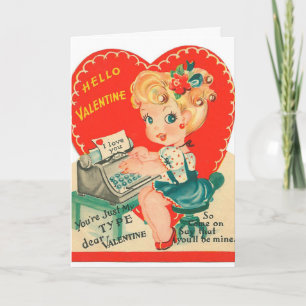 Carte de femme rétro vintage avec message ajouté
