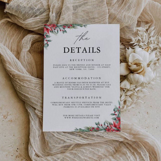 Carte de fermeture de Noël-Le Modèle de détails (Christmas Enclosure Card-The Details Template)