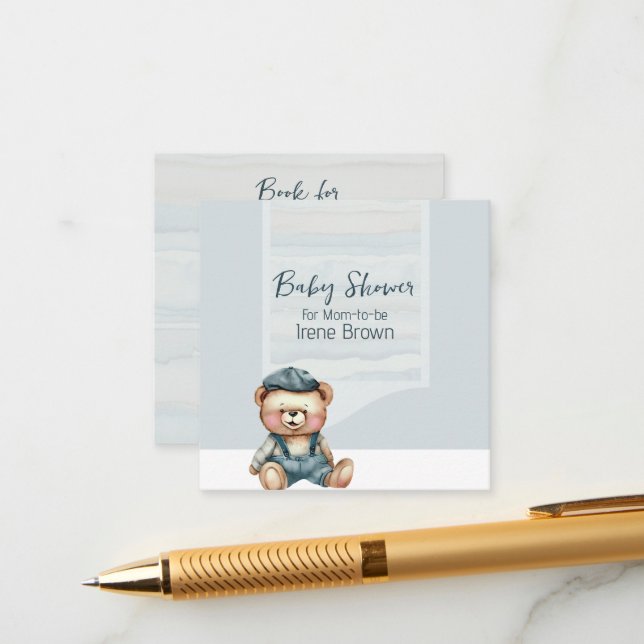 Carte de fermeture du carnet de Baby showers de ch (Devant/Arrière en situation)
