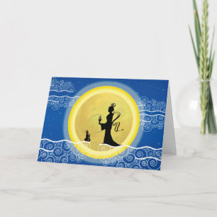 Carte de festival de Mi-Automne, lapin de jade de