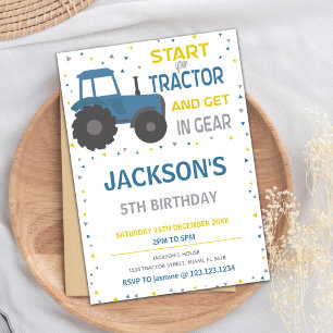 Carte de fête à thème de la ferme pour garçons ou 