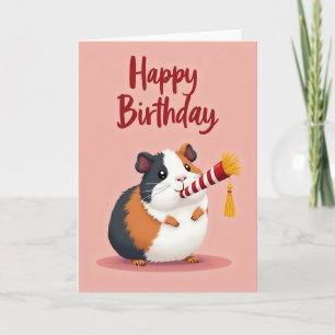Carte de fête avec un Cavy duveteux