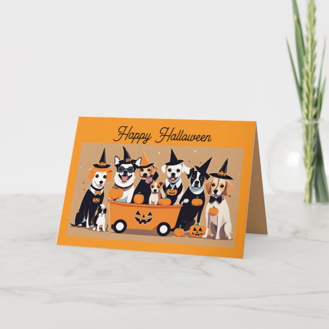 Carte de fête costumée Doggie Halloween (Devant)