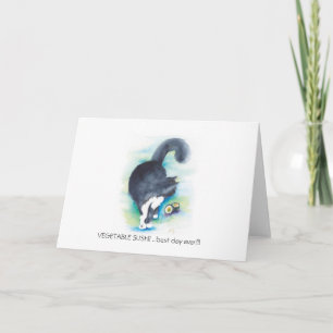 Carte de fête d'anniversaire avec chat drôle à l'i